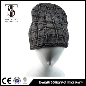 Men winter fashionable checked knotted hat